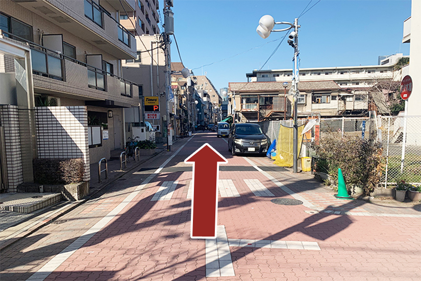 T字路を直進します
